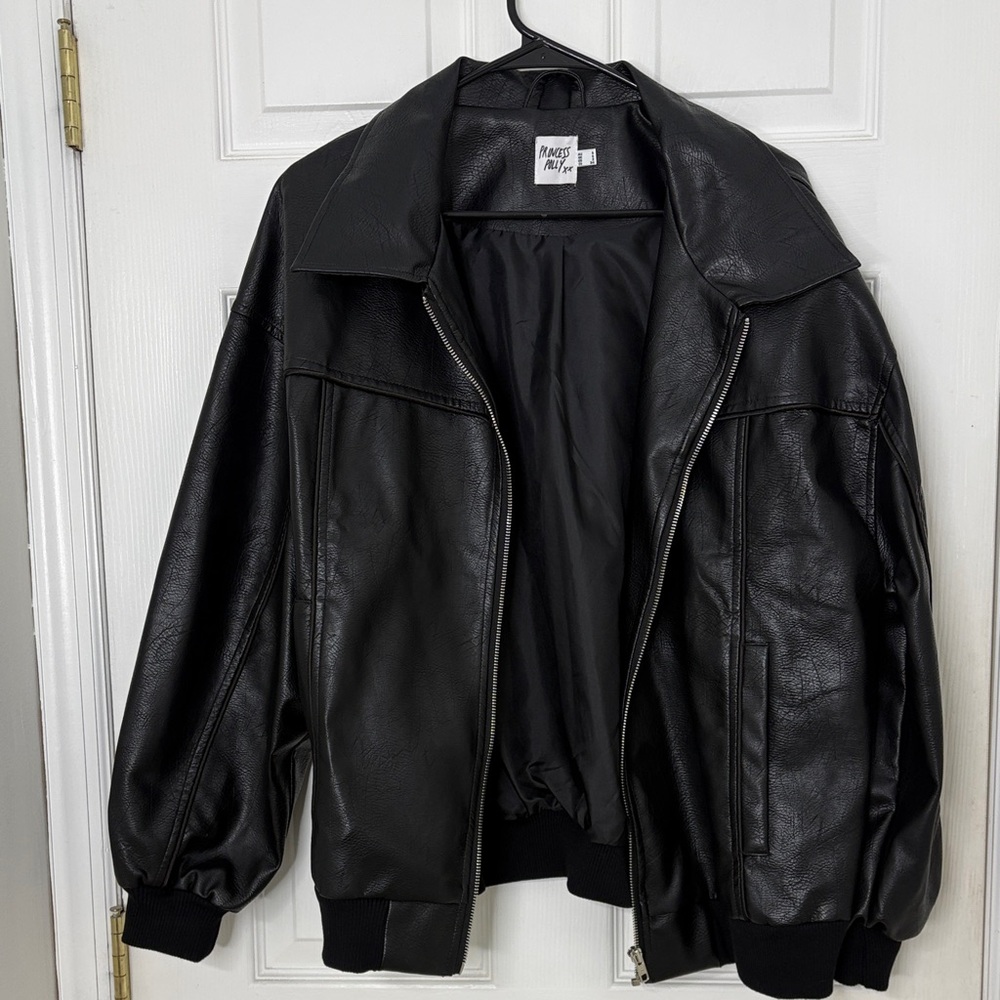 Princess Polly Goldsmith Leather Bomber Jacket